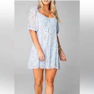 Buddy Love Jennifer Puff Sleeve with Metallic Stars Dress L